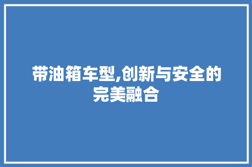 带油箱车型,创新与安全的完美融合