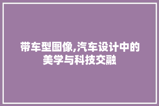 带车型图像,汽车设计中的美学与科技交融