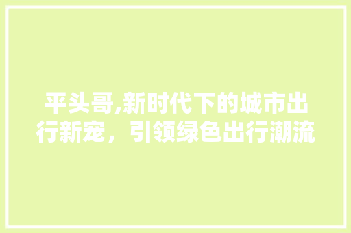 平头哥,新时代下的城市出行新宠，引领绿色出行潮流