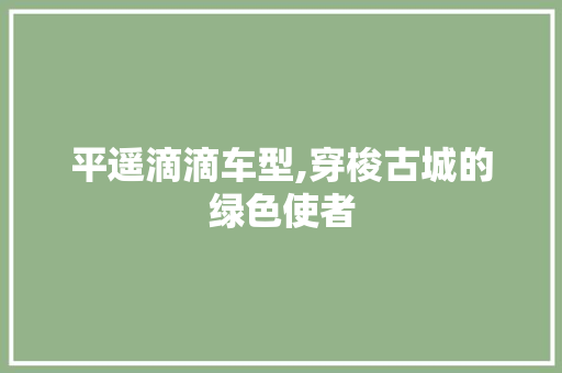 平遥滴滴车型,穿梭古城的绿色使者