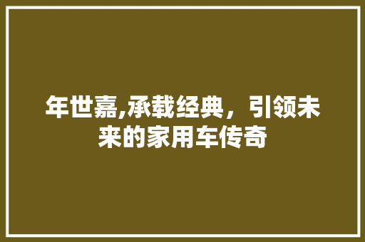 年世嘉,承载经典，引领未来的家用车传奇