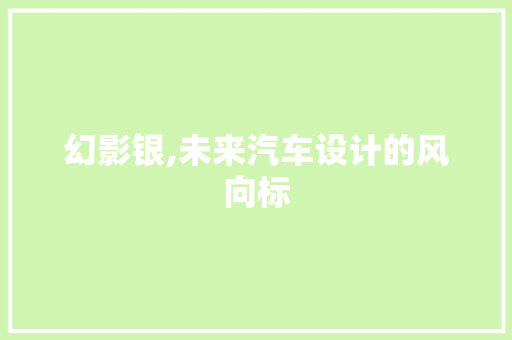 幻影银,未来汽车设计的风向标
