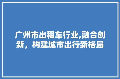 广州市出租车行业,融合创新，构建城市出行新格局