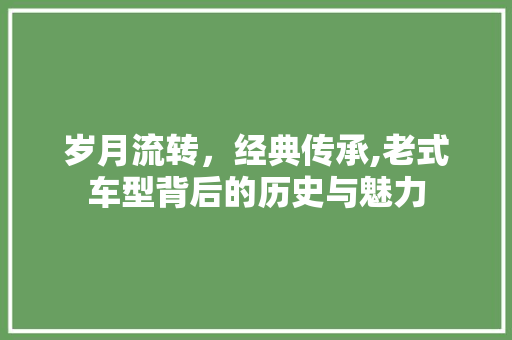 岁月流转，经典传承,老式车型背后的历史与魅力