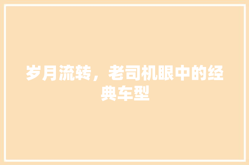 岁月流转，老司机眼中的经典车型