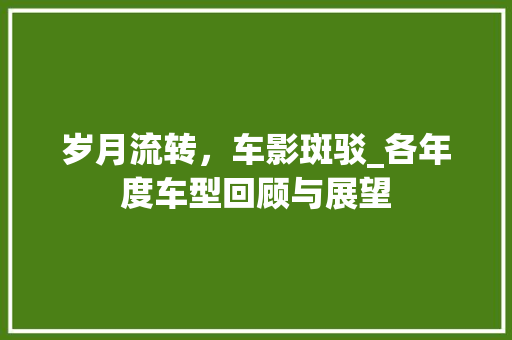 岁月流转，车影斑驳_各年度车型回顾与展望