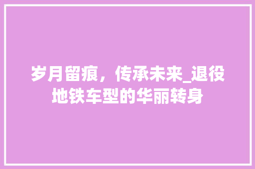 岁月留痕，传承未来_退役地铁车型的华丽转身 汽车配件