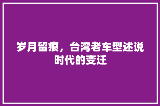 岁月留痕，台湾老车型述说时代的变迁 蓄电池配件