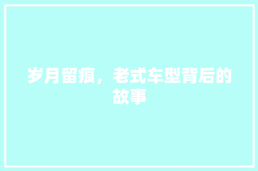 岁月留痕，老式车型背后的故事 车身配件