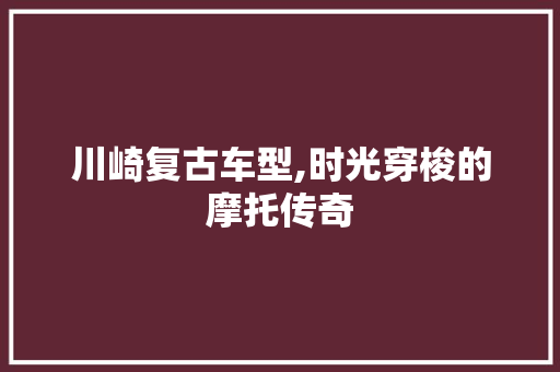 川崎复古车型,时光穿梭的摩托传奇 车身配件