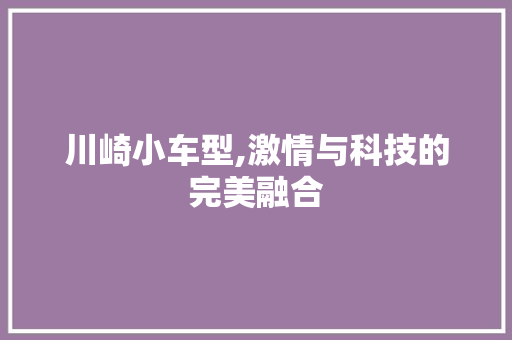 川崎小车型,激情与科技的完美融合