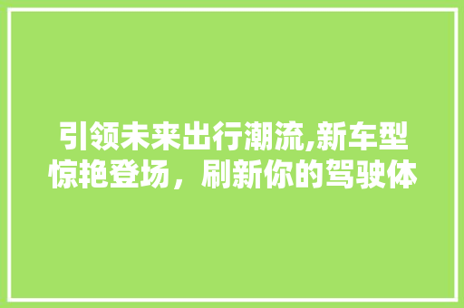 引领未来出行潮流,新车型惊艳登场，刷新你的驾驶体验