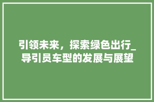 引领未来，探索绿色出行_导引员车型的发展与展望
