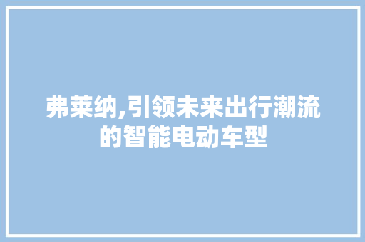 弗莱纳,引领未来出行潮流的智能电动车型