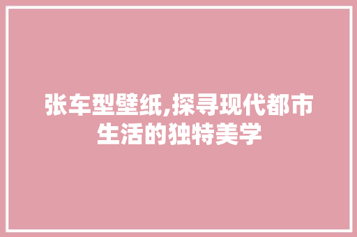 张车型壁纸,探寻现代都市生活的独特美学