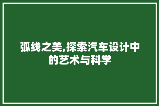 弧线之美,探索汽车设计中的艺术与科学