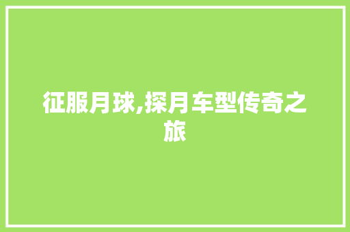 征服月球,探月车型传奇之旅