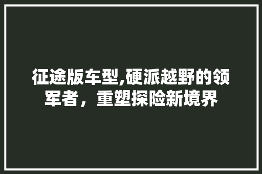 征途版车型,硬派越野的领军者，重塑探险新境界