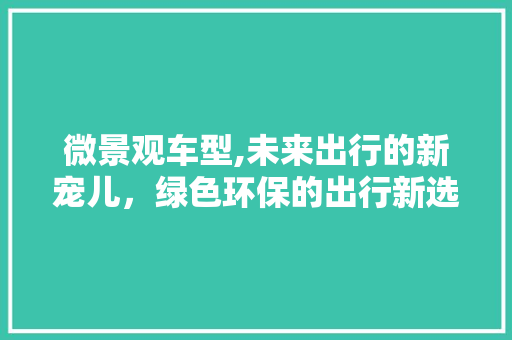 微景观车型,未来出行的新宠儿，绿色环保的出行新选择