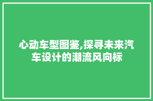 心动车型图鉴,探寻未来汽车设计的潮流风向标
