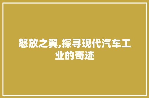 怒放之翼,探寻现代汽车工业的奇迹