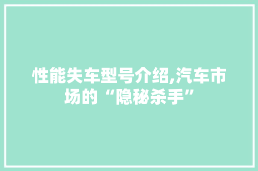 性能失车型号介绍,汽车市场的“隐秘杀手”