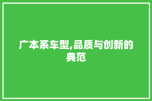 广本系车型,品质与创新的典范