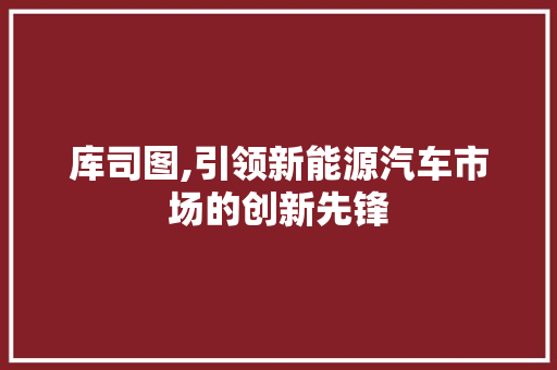 库司图,引领新能源汽车市场的创新先锋