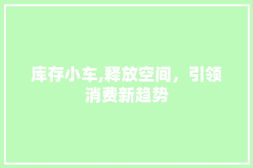 库存小车,释放空间，引领消费新趋势