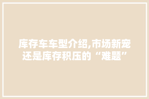 库存车车型介绍,市场新宠还是库存积压的“难题” 变速箱配件