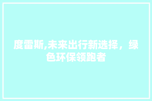 度雷斯,未来出行新选择，绿色环保领跑者