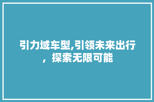 引力域车型,引领未来出行，探索无限可能