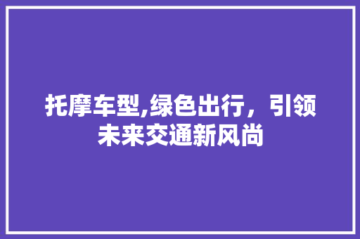 托摩车型,绿色出行，引领未来交通新风尚