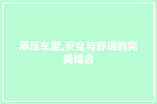 承压车型,安全与舒适的完美结合