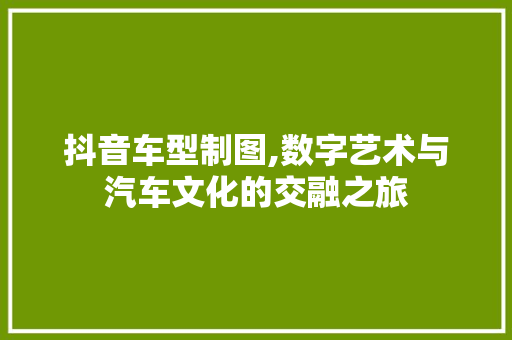 抖音车型制图,数字艺术与汽车文化的交融之旅
