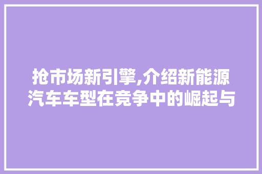 抢市场新引擎,介绍新能源汽车车型在竞争中的崛起与变革