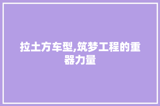 拉土方车型,筑梦工程的重器力量