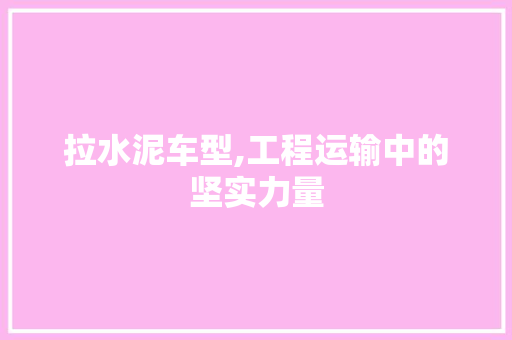 拉水泥车型,工程运输中的坚实力量 车灯配件
