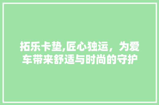 拓乐卡垫,匠心独运，为爱车带来舒适与时尚的守护