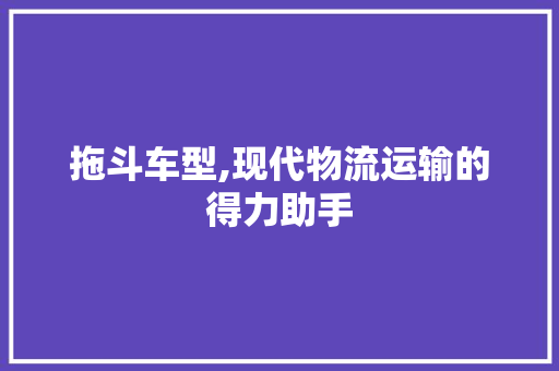 拖斗车型,现代物流运输的得力助手