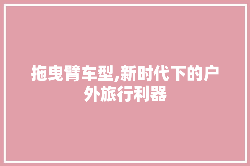 拖曳臂车型,新时代下的户外旅行利器