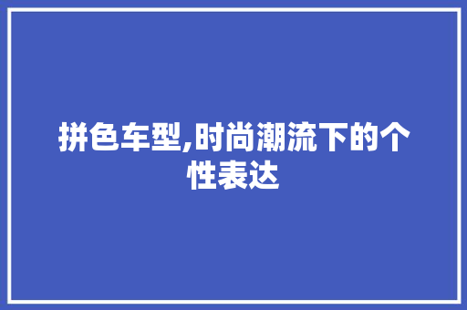 拼色车型,时尚潮流下的个性表达