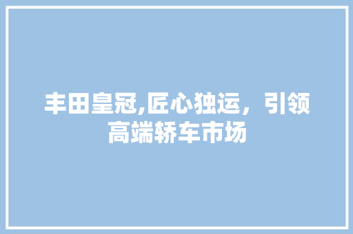 丰田皇冠,匠心独运，引领高端轿车市场 车灯配件