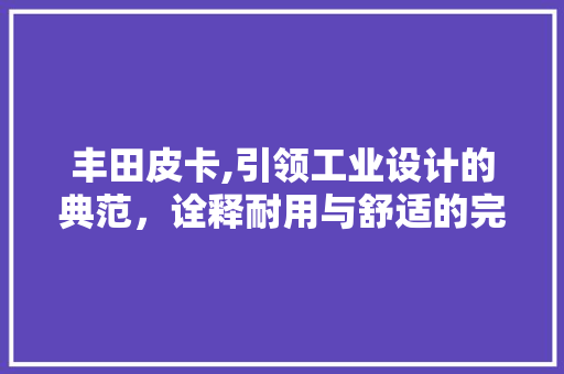 丰田皮卡,引领工业设计的典范，诠释耐用与舒适的完美融合