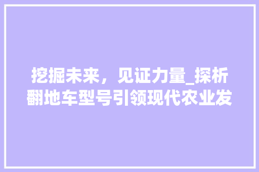 挖掘未来，见证力量_探析翻地车型号引领现代农业发展新篇章