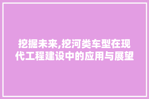 挖掘未来,挖河类车型在现代工程建设中的应用与展望