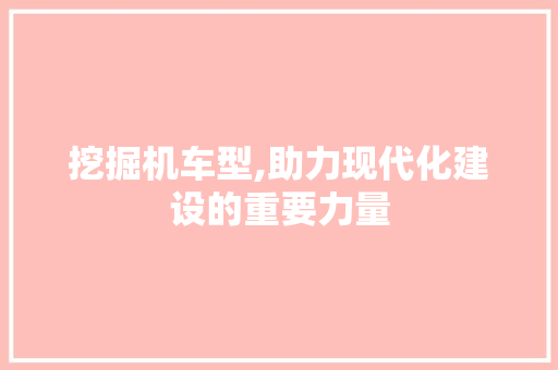 挖掘机车型,助力现代化建设的重要力量