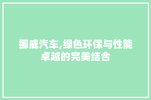 挪威汽车,绿色环保与性能卓越的完美结合