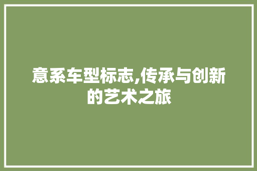 意系车型标志,传承与创新的艺术之旅