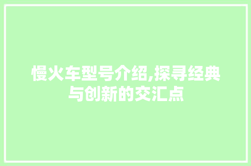 慢火车型号介绍,探寻经典与创新的交汇点